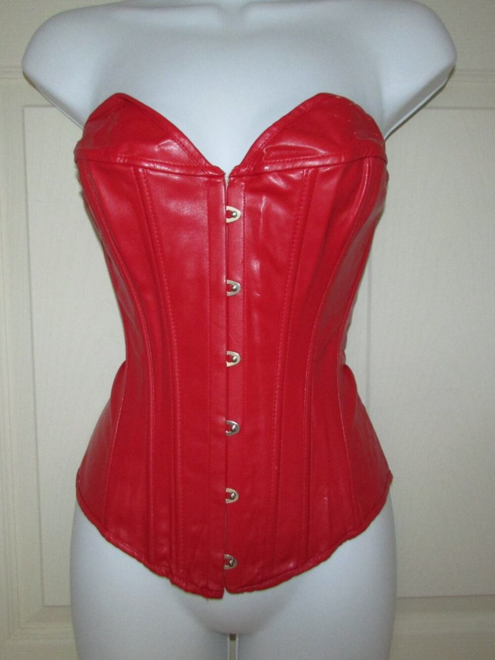 Red Faux Leather Corset